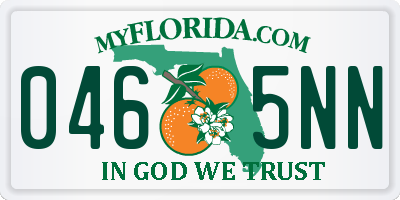 FL license plate 0465NN