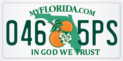 FL license plate 0465PS