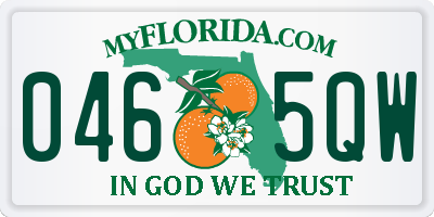 FL license plate 0465QW