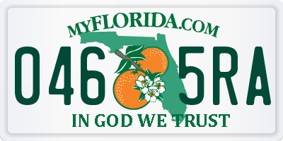 FL license plate 0465RA