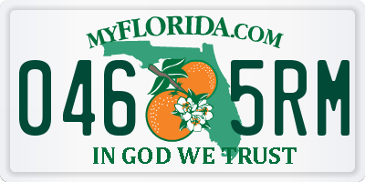 FL license plate 0465RM