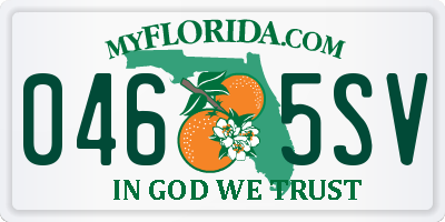 FL license plate 0465SV