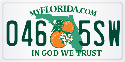 FL license plate 0465SW