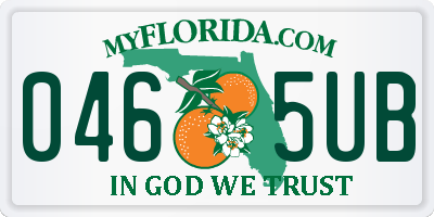 FL license plate 0465UB