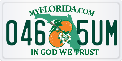 FL license plate 0465UM