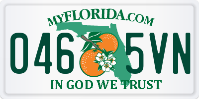 FL license plate 0465VN