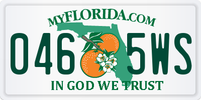 FL license plate 0465WS