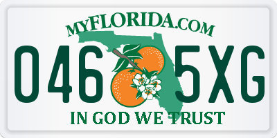 FL license plate 0465XG