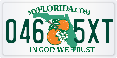 FL license plate 0465XT