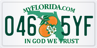 FL license plate 0465YF