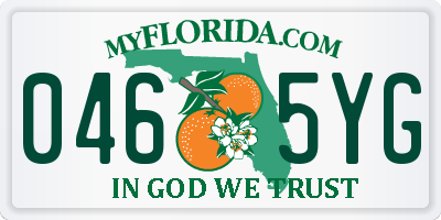 FL license plate 0465YG