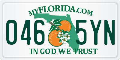 FL license plate 0465YN