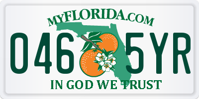 FL license plate 0465YR