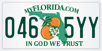 FL license plate 0465YY