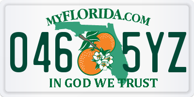 FL license plate 0465YZ