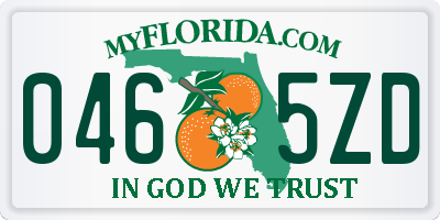 FL license plate 0465ZD