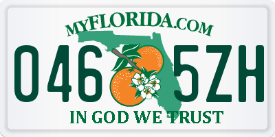 FL license plate 0465ZH