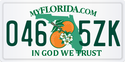 FL license plate 0465ZK