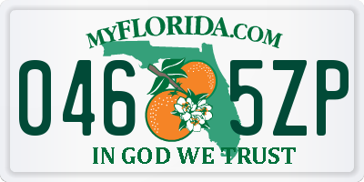 FL license plate 0465ZP