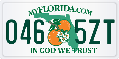 FL license plate 0465ZT