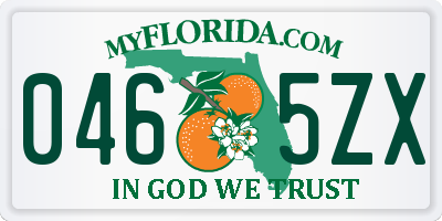FL license plate 0465ZX