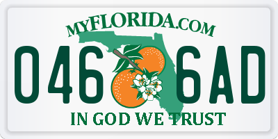 FL license plate 0466AD