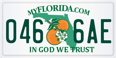 FL license plate 0466AE