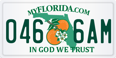 FL license plate 0466AM