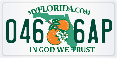 FL license plate 0466AP