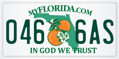 FL license plate 0466AS