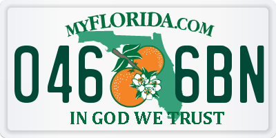 FL license plate 0466BN