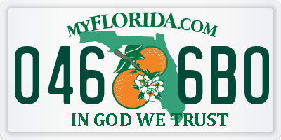 FL license plate 0466BO