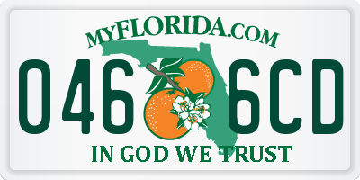 FL license plate 0466CD