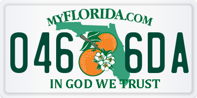 FL license plate 0466DA