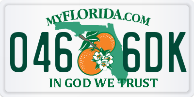 FL license plate 0466DK
