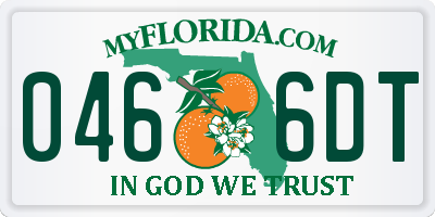 FL license plate 0466DT