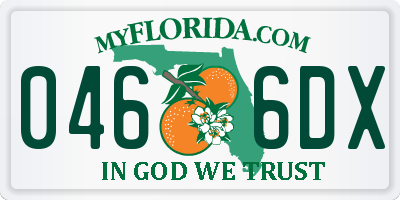 FL license plate 0466DX