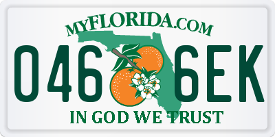 FL license plate 0466EK
