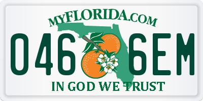 FL license plate 0466EM