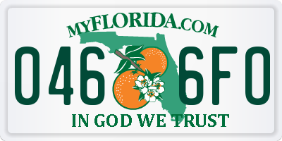 FL license plate 0466FO