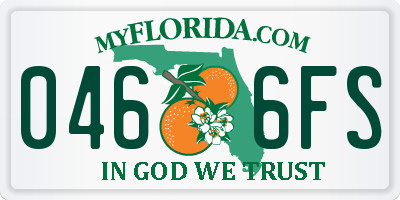 FL license plate 0466FS