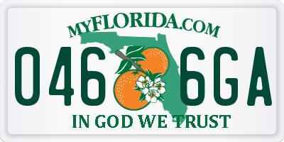 FL license plate 0466GA