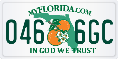 FL license plate 0466GC