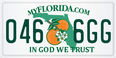 FL license plate 0466GG
