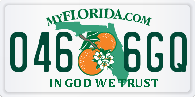 FL license plate 0466GQ