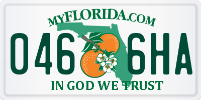 FL license plate 0466HA