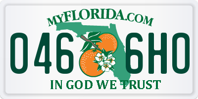 FL license plate 0466HO