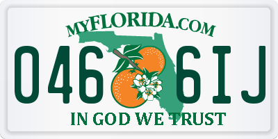 FL license plate 0466IJ