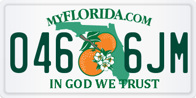 FL license plate 0466JM