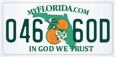 FL license plate 0466OD